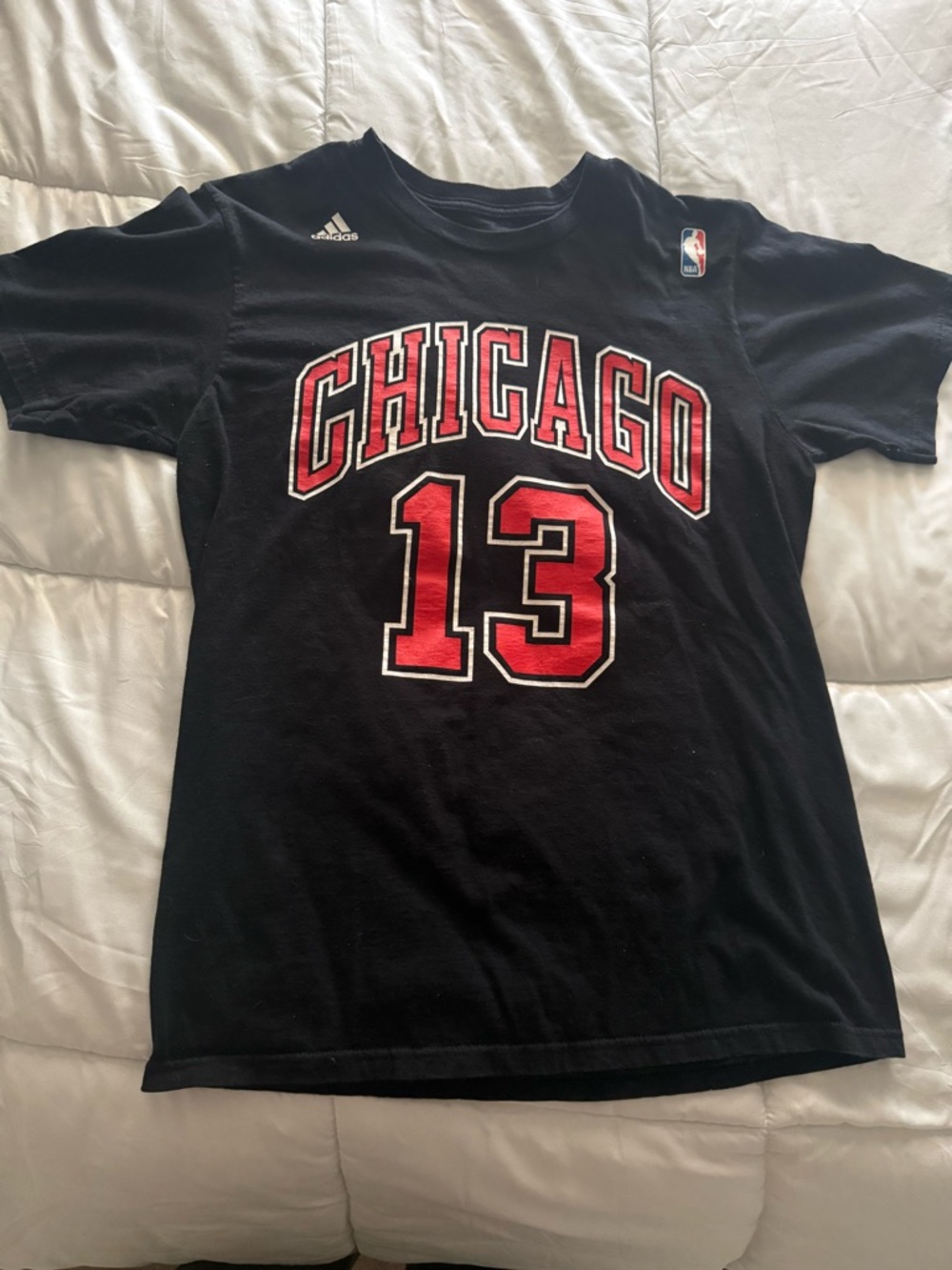 Adidas Black Joakim Noah Chicago Bulls #13 Short Sleeve Jersey Tee